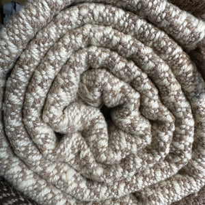 Natural Woven Throw - 100% Fine Wool